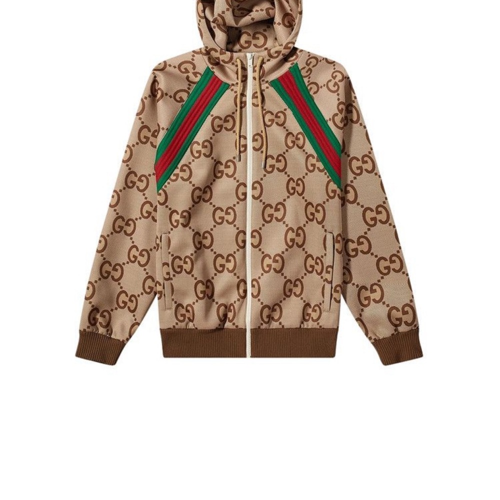Gucci Beige and White GG Pattern Jacket